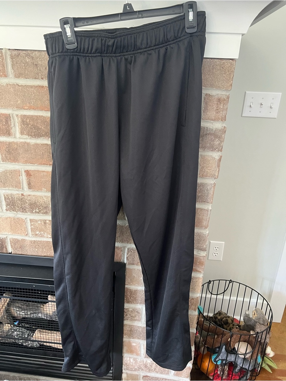 Majestic Black Track Pants with Red & Blue Logo